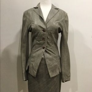 Cigno  Nero leather jacket/ skirt set